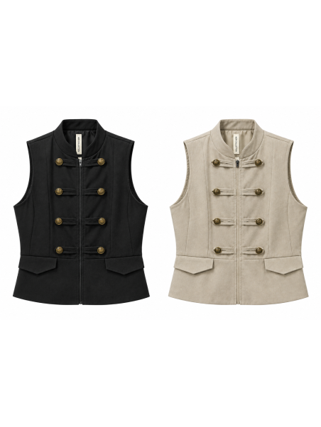 CHAQUETA BOTONES SIN MANGAS