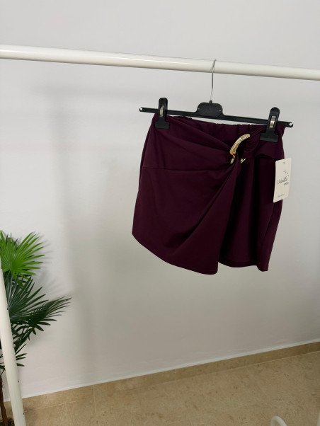 FALDA PANTALÓN COLOR BERENJENA