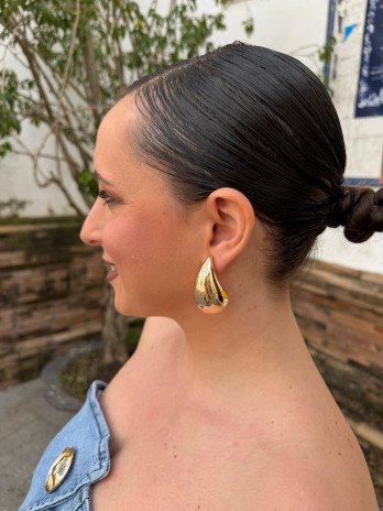 PENDIENTES GOTA DORADA GRANDE