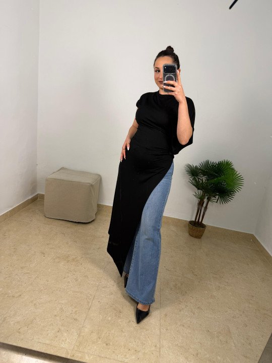 CHALECO LARGO ASIMÉTRICO