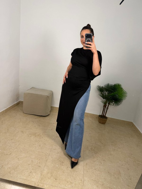 CHALECO LARGO ASIMÉTRICO