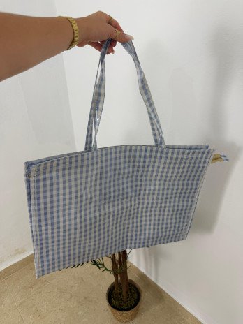 CESTA IMPERMEABLE VICHY CELESTE