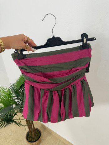 TOP RAYAS FUCSIA Y VERDE